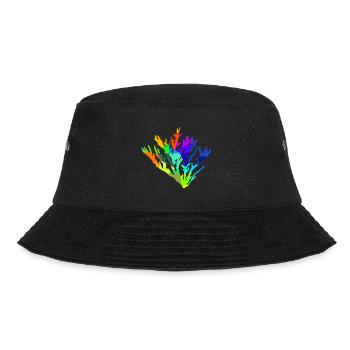 Coral Ocean Rainbow Animals Polygon - Bucket Hat - black - Front - Lela (165cm)