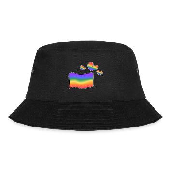 lgbt flagge herzen regenbogen herzen liebe - Bucket Hat - Schwarz - Vorne - Lela (165cm)