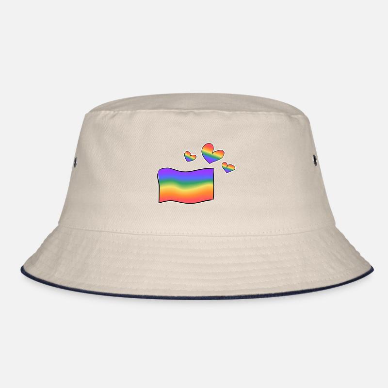 lgbt flag hearts rainbow hearts love Bucket Hat