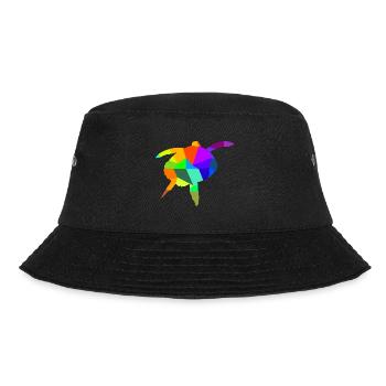 Wasserschildkröte Regenbogen Tiere Polygon - Bucket Hat - Schwarz - Vorne - Lela (165cm)