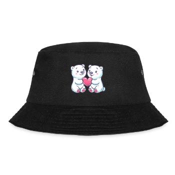 Ours polaire Couple Amour Ours Polaire Saint Valentin - Bob - noir - Devant - Lela (165cm)