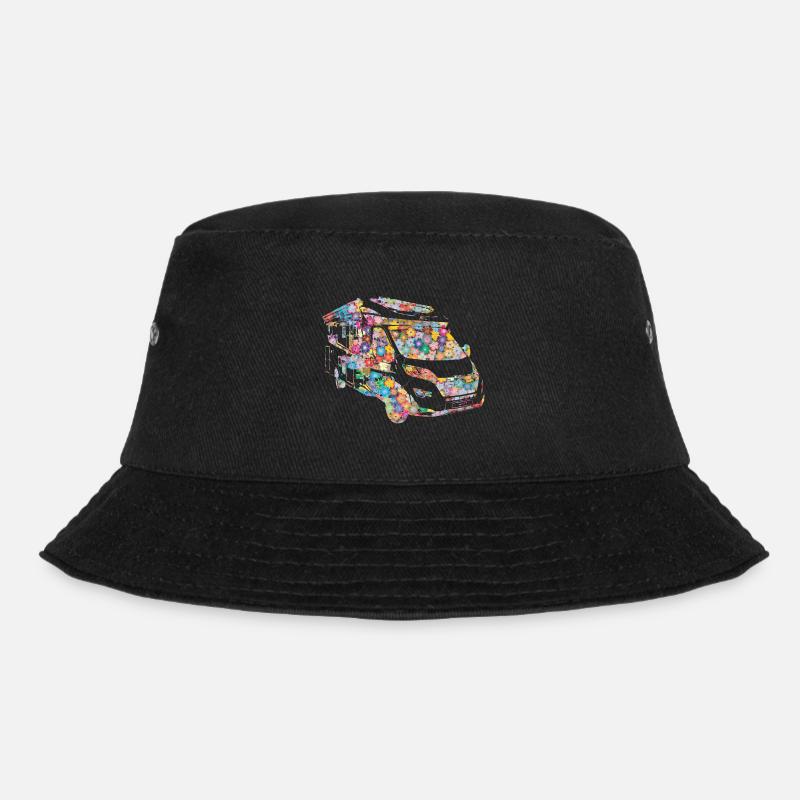 Romantic flowery motorhome - Bucket Hat - black