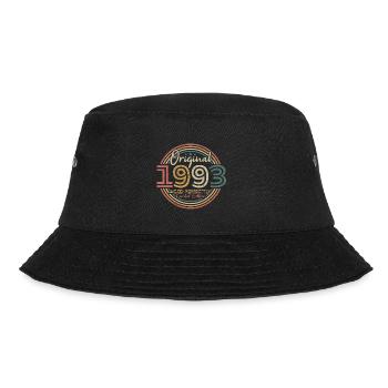 Original 1993 Vintage Geburtstagsgeschenk 1993 - Bucket Hat - Schwarz - Vorne - Lela (165cm)