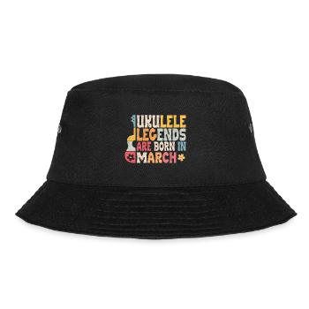 Ukulele Legends are born in March - Bucket Hat - Schwarz - Vorne - Lela (165cm)
