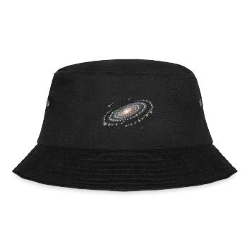 Galaxy Hanfblatt Spirale - Cannabis - Weed - Bucket Hat - Schwarz - Vorne - Lela (165cm)