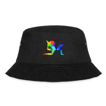 Pilates Yoga Regenbogen Farben Polygon Sport - Bucket Hat - Schwarz - Vorne - Lela (165cm)