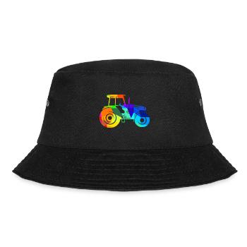 Tractor Rainbow Polygon Agriculture Vehicle - Bucket Hat - black - Front - Lela (165cm)