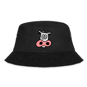 Kuh 3 - Bucket Hat - Schwarz - Vorne - Lela (165cm)