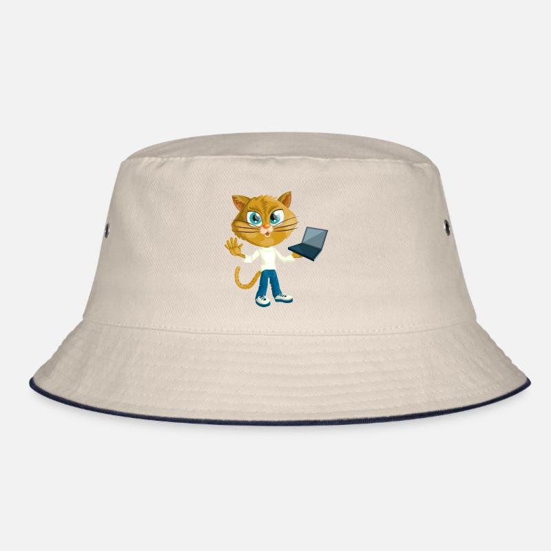 Cat with LapTop Bucket Hat