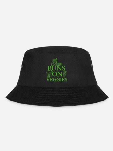 vegan t shirt Läufe auf veggies - Bucket Hat - Schwarz