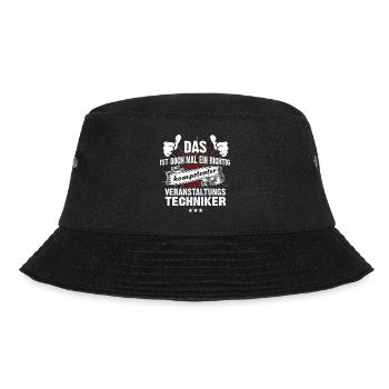 Männer-T-Shirt Beruf Veranstaltungstechniker - Bucket Hat - Schwarz - Vorne - Lela (165cm)