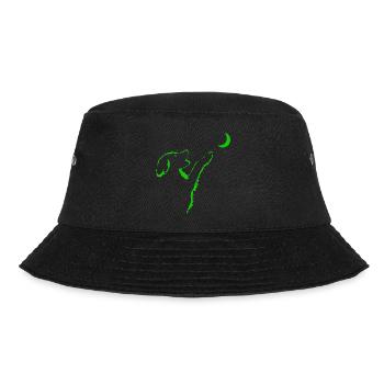 Dog looks at moon - Bucket Hat - black - Front - Lela (165cm)