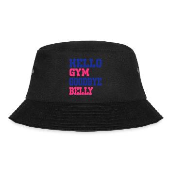 Hallo Gym auf Wiedersehen Bauch - Bucket Hat - Schwarz - Vorne - Lela (165cm)
