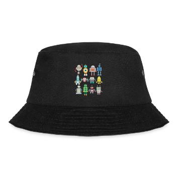 Nerd Roboter Retro lustig Geschenk Technik spielen - Bucket Hat - Schwarz - Vorne - Lela (165cm)
