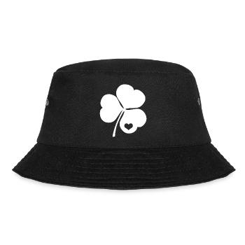Irish trefoil clover with heart - Bucket Hat - black - Front - Lela (165cm)