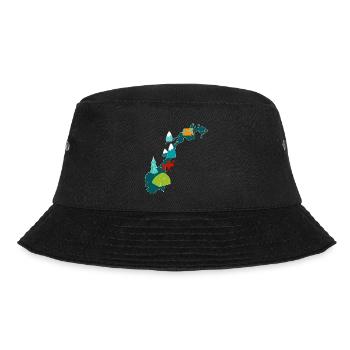 Norwegen Camping Karte I Wohnwagen Souvenir - Bucket Hat - Schwarz - Vorne - Lela (165cm)