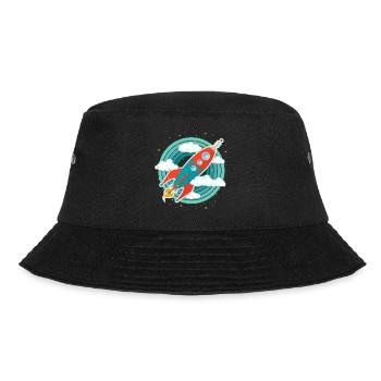 Retro Rakete (Kreise) - Bucket Hat - Schwarz - Vorne - Lela (165cm)