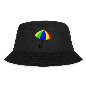 Logo bunter Regenschirm - Bucket Hat - Schwarz - Vorne - Lela (165cm)