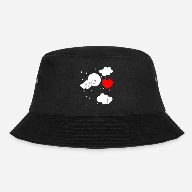 Fantasy Kinder Himmel Luftballon Herz Baby - Bucket Hat - Schwarz