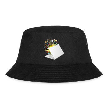 A half-opened laptop with a lot of symbols - Bucket Hat - black - Front - Lela (165cm)