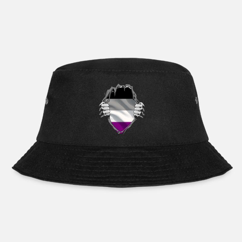 ASEXUELL - Pride Flag - Bucket Hat - Schwarz