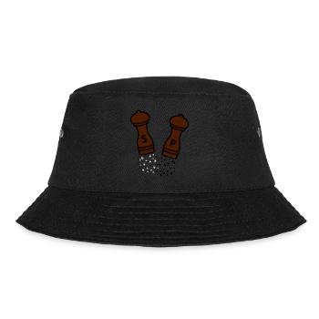 Salz & Pfeffer / Holz Gewürzmühlen / Geschenkidee - Bucket Hat - Schwarz - Vorne - Lela (165cm)