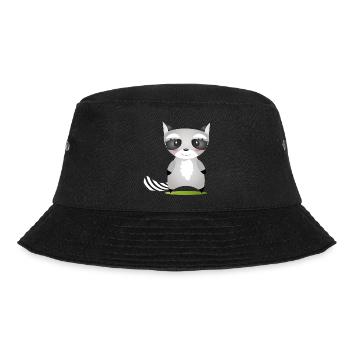 cute raccoon in comic style to love - Bucket Hat - black - Front - Lela (165cm)