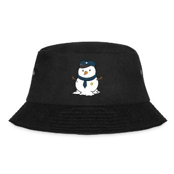 Christmas Snowman Cop Christmas Police Kids - Bucket Hat - black - Front - Lela (165cm)