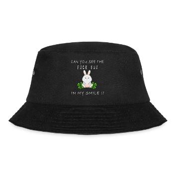 fuck you in my smile statement trend meme funny - Bucket Hat - black - Front - Lela (165cm)
