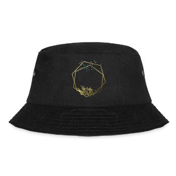 Rahmen Gold Rose Abstrakt Hexagon Sechseck - Bucket Hat - Schwarz - Vorne - Lela (165cm)
