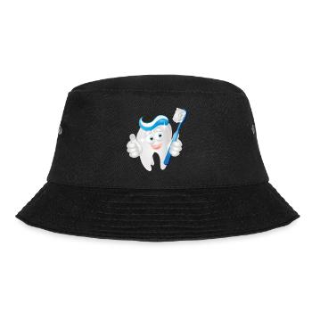 radiant white tooth with toothpaste as a comic - Bucket Hat - black - Front - Lela (165cm)