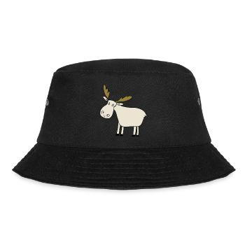 Elch - Bucket Hat - Schwarz - Vorne - Lela (165cm)
