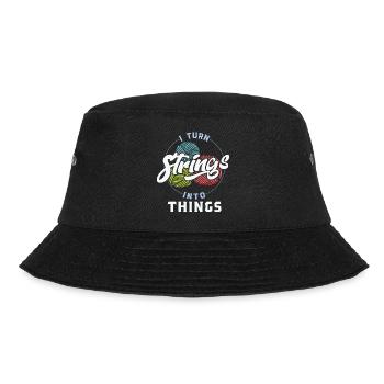 Knitting I Turn Strings into Things - Bucket Hat - black - Front - Lela (165cm)