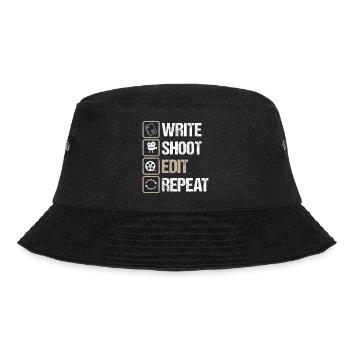 Filmmaker Write Shoot Edit Repeat Movies Makers - Bucket Hat - black - Front - Lela (165cm)