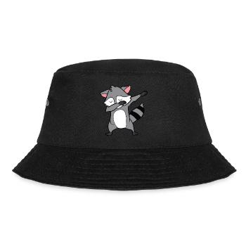 Waschbär - Dab, dabbing, dabben, tanzen - Bucket Hat - Schwarz - Vorne - Lela (165cm)