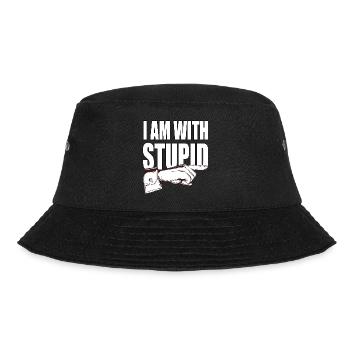I'm with stupid - funny saying - Bucket Hat - black - Front - Lela (165cm)