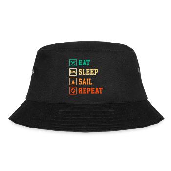 Eat Sleep Sail Repeat Sailor Skipper Captain Sailb - Bucket Hat - Schwarz - Vorne - Lela (165cm)