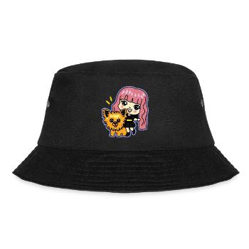 Yorkshire Terrier Mädchen Hund Geschenk Yorkie - Bucket Hat - Schwarz - Vorne - Lela (165cm)