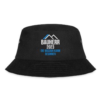 Eigenheim Hausbau Bauherr Richtfest 2023 - Bucket Hat - Schwarz - Vorne - Lela (165cm)