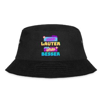 umso lauter umso besser - Bucket Hat - Schwarz - Vorne - Lela (165cm)