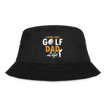Living That Golf DAD Life Retro Vintage Golfer - Bucket Hat - Schwarz - Vorne - Lela (165cm)
