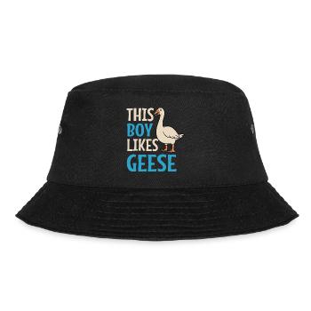 Junge mag Gänse ironischer Spruch niedlicher - Bucket Hat - Schwarz - Vorne - Lela (165cm)