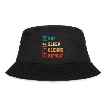 Eat Sleep Gliding Repeat Paragliding Parachute Par - Bucket Hat - Schwarz - Vorne - Lela (165cm)