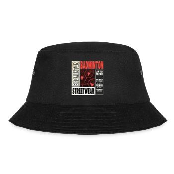 Badminton Badminton Sport Player Vintage Retro - Bucket Hat - black - Front - Lela (165cm)