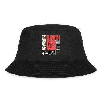 Badminton Badminton Sport Player Vintage Retro - Bucket Hat - black - Front - Lela (165cm)