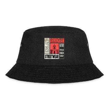 Birmingham England UK Stadt Skyline Vintage Retro - Bucket Hat - Schwarz - Vorne - Lela (165cm)
