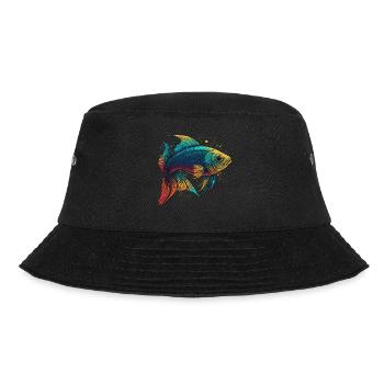 Bunte Fische - Bucket Hat - Schwarz - Vorne - Lela (165cm)