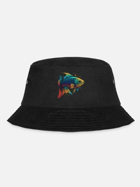 Bunte Fische - Bucket Hat - Schwarz