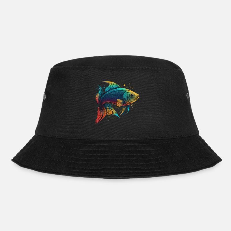 Bunte Fische - Bucket Hat - Schwarz