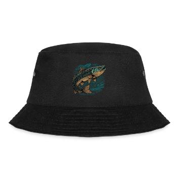 Fisch Kunstwerk - Bucket Hat - Schwarz - Vorne - Lela (165cm)
